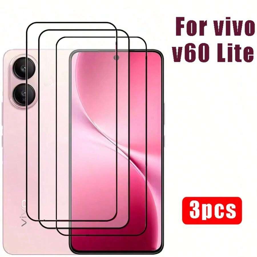 3片裝 3D 曲面鋼化玻璃螢幕保護貼，適用 X300 Pro/X300/V70/Lite/V50/V50 Lite/X200 Pro，高清全螢幕，防刮耐磨，易於安裝