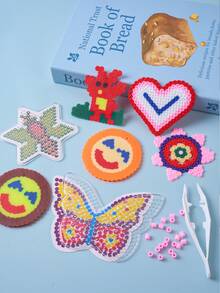 Set Papan Manik-Manik Perler 11 Buah, Papan Berlubang Plastik Transparan 5mm, Seri Hewan Lucu, Termasuk 11 Kartu Warna-warni, Manik-Manik Buatan Tangan DIY, Hadiah untuk Sahabat, Hadiah DIY - MultiWarna - View 5