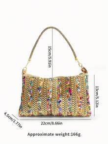 Dedoo Women's Sequin Bohemian Style Shoulder Evening Bag, Soft Sequin Fabric, Zipper Closure, Suitable For Nightclub, Cocktail Party, Vacation - Multicolor - View 7
