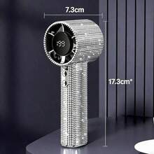 Handheld Mini Silent Portable Fan, Fashionable Full Rhinestone Fan, 1800mAh Rechargeable Battery Powered, Suitable For Travel, Outdoor, Holiday, Beach And Other Outdoor Activities - Multicolor - View 8