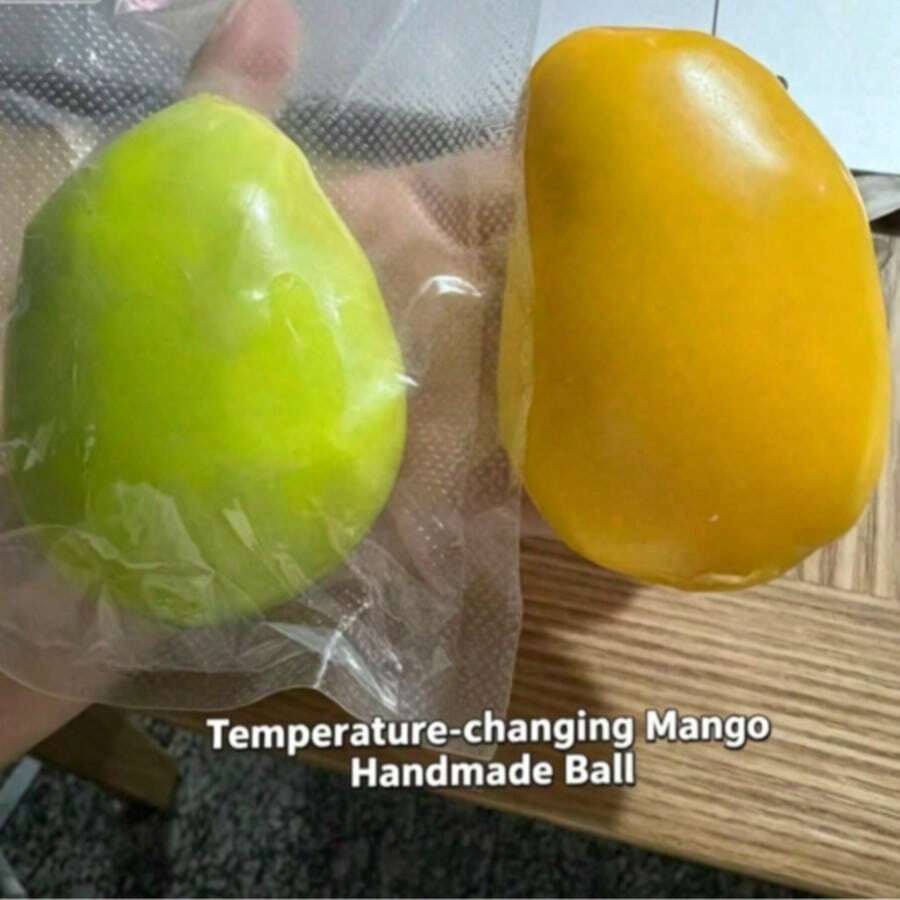 1pc Temperature-Sensitive Mango Building Block Handmade Ball DIY Realistic Fruit Stress Relief Toy