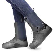 1 par de cubiertas plegables y portátiles para zapatos de lluvia en color Blanco, resistentes al deslizamiento e impermeables, con Top alta, en diferentes tallas, adecuadas para exterior, escuela, oficina, hogar, viaje, ciclismo y almacenamiento de zapatos en días lluviosos. - Gris 1 par - Ver 12