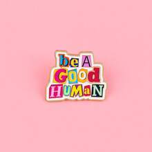 溫馨勵志語錄琺瑯胸針徽章,適用於背包、衣物配件時尚飾品,送給朋友的獨特禮物,適合男士與女士 - 黑色 - 查看 9