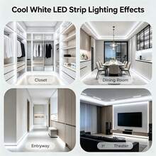 1m To 5m Indoor LED Light Strip, Dual Color Cold And Warm Options. USB Powered, Touch Button Control. Suitable For Bedroom, Mirror, Kitchen, TV Background Wall, Desk And Holiday Atmosphere. - Touch Light Strip - View 8