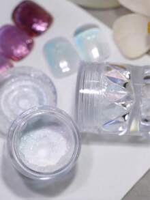 1 Botol (0,5g) Bubuk Kuku Glitter Moonlight Mirror Bubuk Aurora Dekorasi Kuku - MultiWarna - View 4