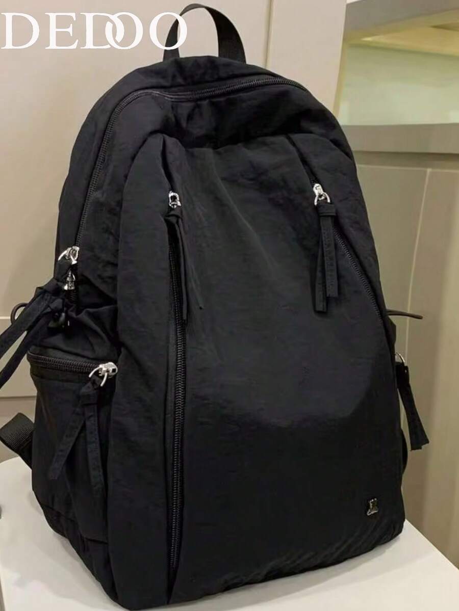 Dedoo 這款純色設計背包可作為雙肩包、單肩包或手提包佩戴。這款背包不僅是一個簡單的物品,還能展現您的生活方式和態度。大容量、輕量化、防水、卡通圖案,適合校園風格、返校季、旅行和各種場合、露營、戶外活動、徒步 - 彩色 - 查看 1