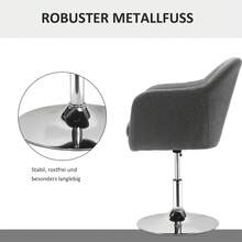 Drehstuhl, höhenverstellbarer Bürostuhl, leinenartiges Polyester, Metall, 60 x 60 x 79-91 cm, dunkelgrau - Verschiedenfarbig - Übersicht 9