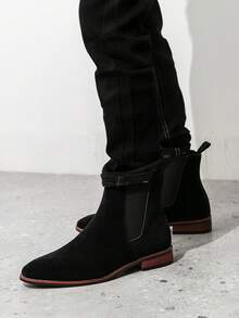 Evergreen Urban Chelsea Boots, Short Ankle Slip-On, Solid Color, No Zipper, No Lace-Up - Black - View 4