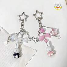 MIFFY 1pc Keychain, Mini Rabbit Pendant, Backpack Charm, Phone Case Decoration, Cute Bag Accessory, Gift For Girls - Multicolor - View 1