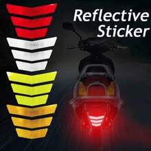 Motorcycle Stickers Reflective Warning Trapezoidal Arrow Tail Fender Warning Night Driving Safety Mark Sticker Motorcycle Decal - A - View 1