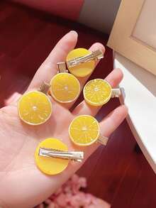 10/20pcs/Set Lemon Shaped Hair Clips, Cute Hair Accessories - Suitable For Girls And Women, Perfect For Daily Wear, Travel, Dates, Back To School Season - Multicolor - View 6