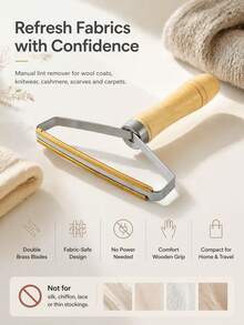 7Alas 1pc Pet Hair Remover Manual Sweater Shaver For Coats, Lint Remover Fabric Shaver, Defuzzer - Khaki - View 4