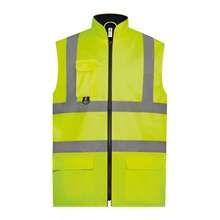Yoko Adults Unisex Hi-Vis Padded Bodywarmer - Yellow - View 2