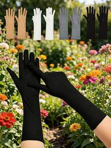 Women's Lightweight Ice Silk Sun Protection Fingerless Gloves, Breathable, Non-Sweating, Long Style, UV Protection For Outdoor Driving - Multicolor - View 4