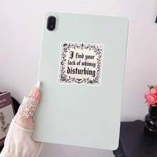 1 Stück "I Find Your Lack Of Disturbing Aesthetic" Aufkleber, sarkastisches Empowerment-Design für Laptops, Notizbücher, Wasserflaschen, Tassen, perfektes Geschenk für Studenten, Lehrer, Büroangestellte, Kreative, Einzelhandelsmitarbeiter, Pendler, Girl-Power-Zitat - Verschiedenfarbig - Übersicht 6