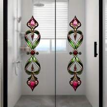 ملصقات تصميم زهور عتيقة للأبواب، مادة PVC، تشطيب نصف مطفي، ملصقات زجاجية زخرفية، ملصقات نوافذ، مناسبة لديكور المنزل - ملصقات أبواب زهرية بتصميم كلاسيكي - مشاهدة 6