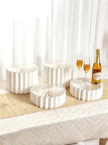 Foldable Paper Display Stand And Panel Set, Birthday Party Display Stand Base, Suitable For Valentine's Day, Wedding, Event, Tabletop Centerpiece Decoration, Reusable, Easy To Install, Lightweight, Party Supplies - Multicolor - View 7