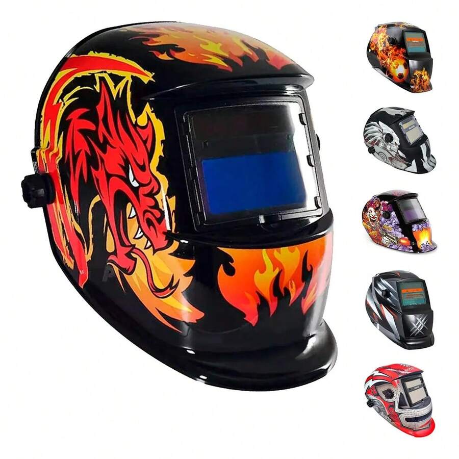 Careta De Soldar Uso Industrial Soldadura Electronica Diseño - Dragon Rojo - Ver 1