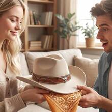 Longhorn Western Cowboy Hat Men's Women's Western Gameday Cowgirl Hat Beige - Initial - View 9