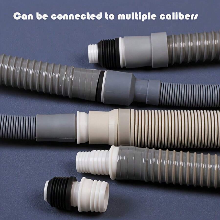 Washing Machine Drain Hose Extension Connector With Gasket, Plastic Pipe Plug, Water Outlet Connector, Multi-Purpose Reusable - Washing Machine Drain Hose Extension Connector - View 1