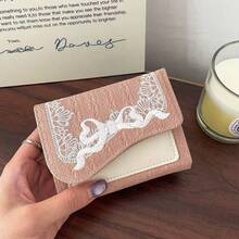 Lace Short Folded Wallet With Multiple Card Slots,Wallet For Women Elegant - Multicolor - View 6