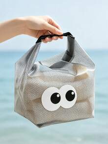 Cute Animal Pattern EVA Waterproof Beach Bag, Jelly Transparent Hollow Tote Bag, Large Capacity Pool Bag With Adjustable Shoulder Strap, Quick-Dry Bath/SPA Bag, Can Store Swimsuit, Towel, Sunscreen, Goggles, Phone, Flip-Flops, Cosmetics And Snacks, Essential For Beach, Pool, SPA, Cruise And Vacation Travel, Unisex - Light Grey - View 2