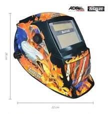 Careta De Soldar Uso Industrial Soldadura Electronica Diseño - Aguila en Llamas - Ver 3