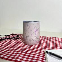 1個 12盎司 手繪粉色星星與蝴蝶結圖案雙層保溫冷熱杯，咖啡杯、茶杯、旅行杯，適用於辦公室、戶外、旅行、派對，完美的節日禮物、生日禮物、女性禮物、返校季節 - 彩色 - 查看 13