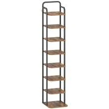 HaluPeit Adjustable Shoe Rack In Brown And Black With Color Block Design, 8-Tier Vertical Shoe Tower, Efficient And Space-Saving Design For Small Spaces. - Rust Brown - View 5