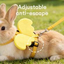Cute Angel Wings Rabbit Harness And Leash Set, Adjustable Anti-Escape Rabbit Leash, Breathable Outdoor Leash, Suitable For Baby Rabbits, Guinea Pigs, And Other Small Pets - Multicolor - View 3