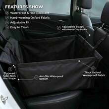 1pc Foldable Waterproof Dog Car Seat Cover, Suitable For Small & Medium Dogs, Anti-Slip Rear Seat Protector Mat, Suitable For Travel And Daily Use - Multicolor - View 5