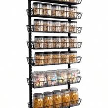 9-Tier Adjustable Wall Mount Spice Rack - Versatile Kitchen Storage Organizer, Black - View 9