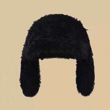 Un sombrero de pescador de mujer de unicolor, lindo con orejas de conejo largas, cálido y versátil, adecuado para actividades al aire libre en otoño e invierno. - Sombrero de pescador - Ver 11