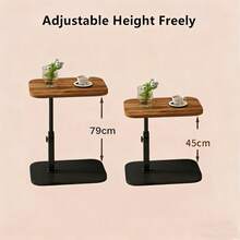 C Shaped Swivel Table – Height Adjustable, 360° Rotating Top For Laptop, Coffee & Skincare - Brown - View 7