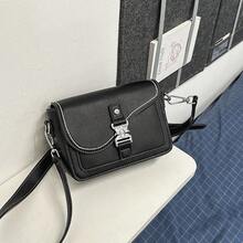 New Style Crossbody Bag, Premium Saddle Bag, Fashionable Versatile Lock Closure Flap Messenger Bag, Casual Shoulder Bag, PU Material Waterproof Wear-Resistant, Shopping Commuting Phone Bag - Multicolor - View 4