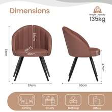 Extendable Dining Table And Chairs Set Of 4/Set Of 6, Round Table With Upholstered Brown PVC Chairs For Dining Room,Kitchen - Grey Table + Brown PVC Chair - View 4