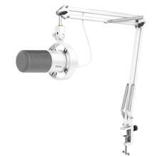 FIFINE Dynamic Microphone With Boom Arm, Studio Vocal XLR Microphone, Podcast USB Mic Kit For PC With Mute Button, Volume Knob, Headphone Jack, For Streaming Recording-AmpliTank K688CT White (Global Version) - White - View 2
