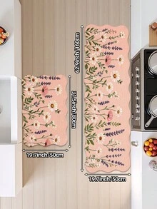 DAJIANG 1 pieza Alfombra larga con forma floral, Alfombra de cocina, Adecuada para baño, cocina, exterior, pasillo, dormitorio, sala de estar, Lavable a máquina y fácil de limpiar, Felpudo antideslizante para la entrada, Accesorio decorativo de alfombra para el dormitorio - Multicolor - Ver 15