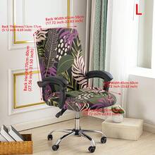 1pc Printed Office Chair Cover, Minimalist Style Chair Cover, Suitable For Office, Study, Living Room, Printed Office Zipper Chair Cover - Multicolor - View 18
