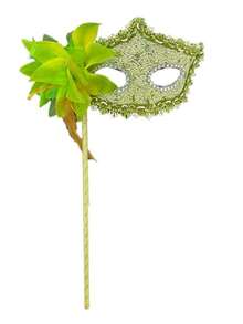 1/2件裝手持式彩妝球面半臉面具，多色花卉派對面具，時尚半臉面具道具，適用於派對、慶典、表演、各種節日與活動，營造神秘感，萬聖節、聖誕節派對裝飾 - 彩色 - 查看 26