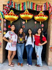 1/3pcs Mexican Hat Aluminum Foil Balloons, Contrast Print Design, Vibrant Retro Colors, Suitable For Mexican Theme Party, Carnival, Exotic Birthday, Festival Event Decoration And Photo Props - Multicolor - View 8