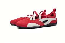 Kappa Silver White Cross Strap Mary Jane Shoes Y2K Ballet Style Thin Sole Retro Casual Sports Racing Shoes - Cherry Red/Winter White - View 3