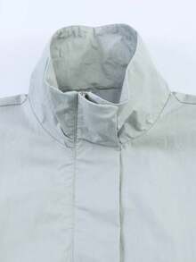 Women's Solid Color Casual Versatile Daily Long Sleeve Jacket - Baby Blue - View 7