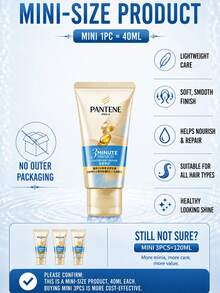 Pantene 潘婷 3分鐘奇蹟護髮素，180ml 正裝 / 40ml 試用裝，修復乾枯受損髮質，輕盈修護，適合所有髮質 - 潘婷3MM奢護精華霜輕盈修復護髮素 - 查看 6