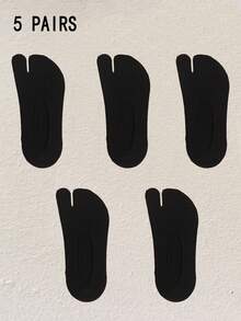 1/5 Pairs Men's Ultra-Thin Solid Color Two-Toe Split Toe Short Socks, Odor-Resistant, Sweat-Absorbent, Breathable, Suitable For Warm Weather - Multicolor - View 17