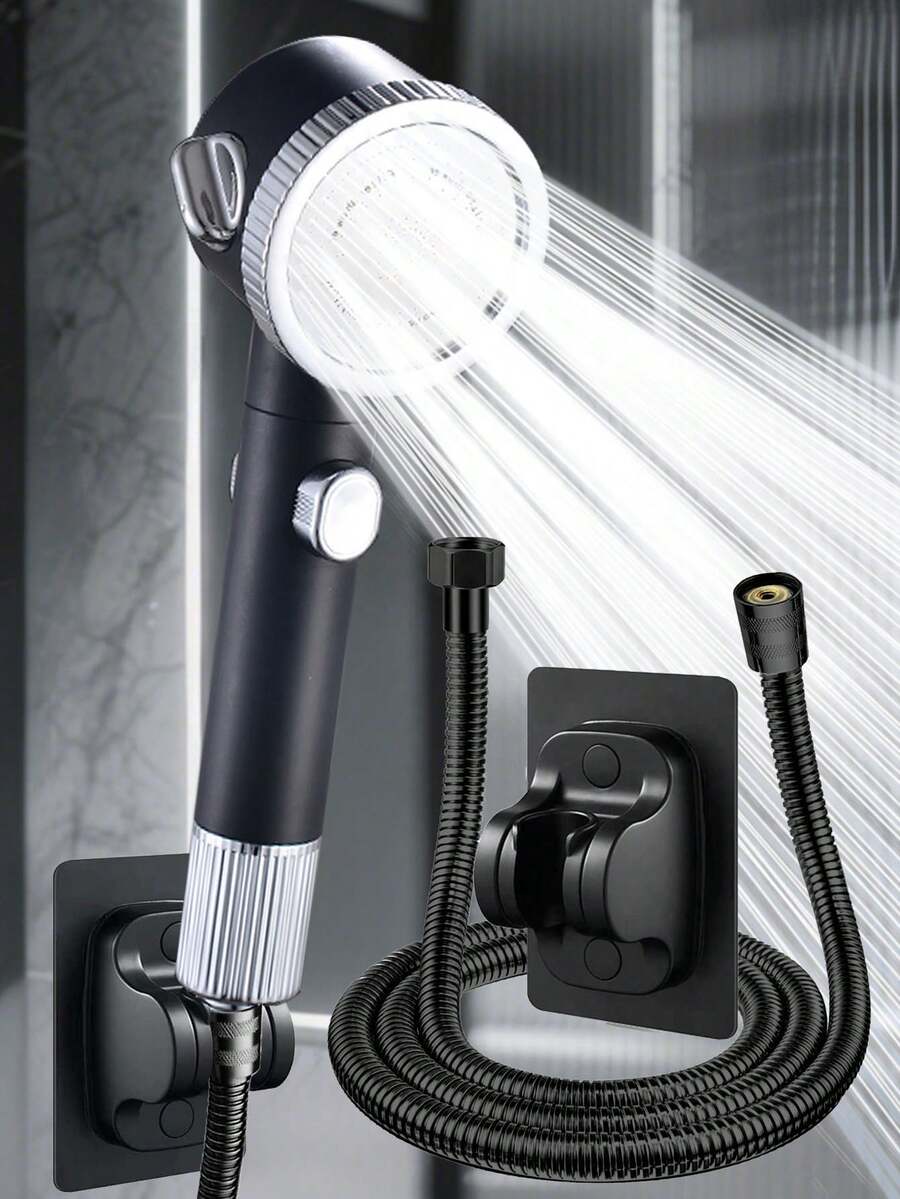 Booster Shower Head Universal Powerful Booster Handheld Shower Filter Shower Head, Bathroom Decoration - Round - View 1