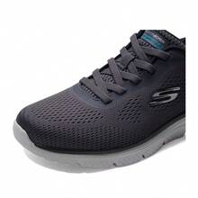 Skechers Men's LITE-WEIGHT Series Large Mesh Lace-Up Lightweight Cushioned Running Shoes - Black and White - View 7