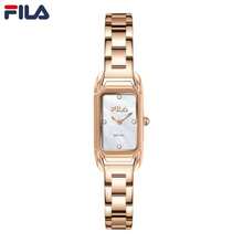 FILA 38-6953 Women Rectangle Quartz Watch, Green Dial Rhinestone Markers Rose Gold Steel Band, 7.5mm Thin Case Butterfly Buckle 3ATM Waterproof Elegan - one-size - View 2