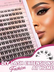 Salon Effect MKHLINA Segmented DIY Lash Extensions Single Cluster Eyelash Extensions 8-18mm Multi-Length Soft Fluffy Natural Look Reusable Home Eyelash Clusters (F23) - C/D 混合 - 查看 4
