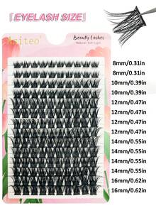 Asiteo 140 piezas de pestañas postizas en racimo D Curl 8-16mm, pestañas finas de racimo individual con aspecto natural, longitudes mixtas, adecuadas para maquillaje natural y audaz, reutilizables y aptas para principiantes - D - Ver 3